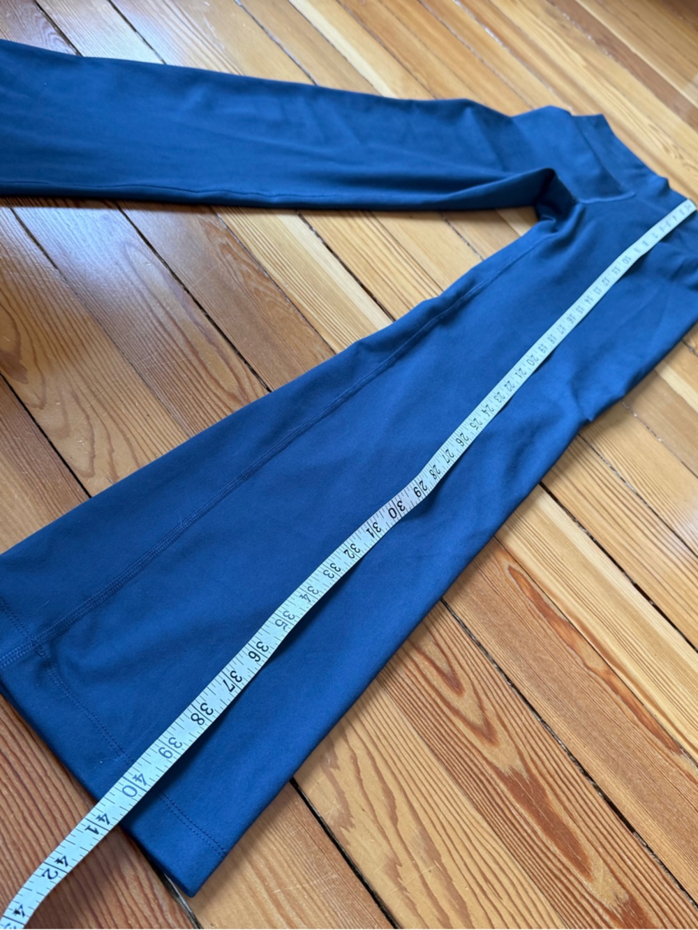 Flared navy blue leggings yoga pants - Picture 7 of 10